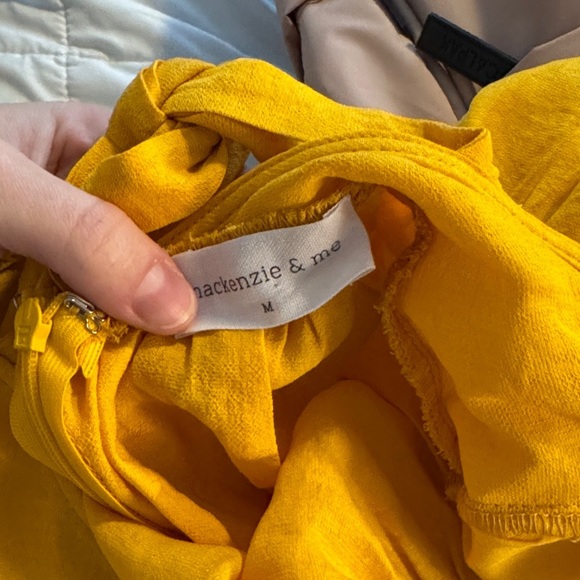 McKenzie and me- Yellow Halter Dress- size medium NWOT - Picture 3 of 3